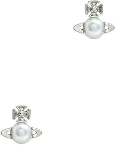 Vivienne Westwood Balbina Orb Stud Earrings - White