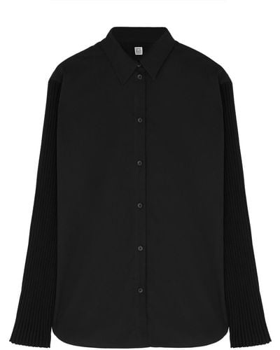 Totême Totême Panelled Lyocell-blend Shirt - Black