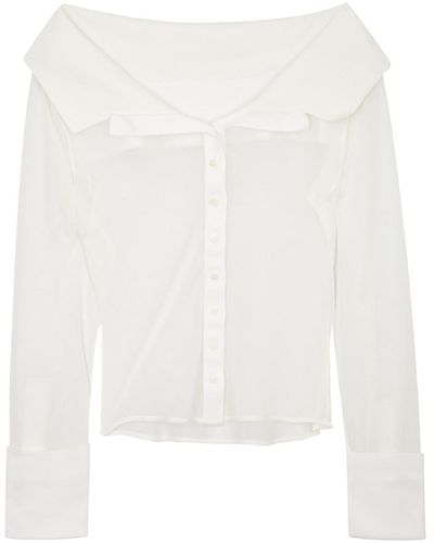 Jacquemus La Chemise Brezza Fine-Knit Shirt - White