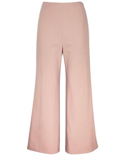 Harris Wharf London Flared Stretch-Jersey Trousers - Pink
