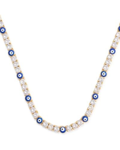 Crystal Haze Jewelry Serena X Evil Eye Crystal-embellished 18kt Gold-plated Necklace - Metallic