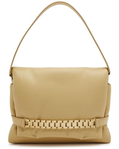 Victoria Beckham Puffy Chain Leather Pouch - Natural