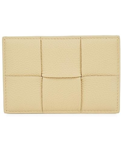 Bottega Veneta Intreccio Leather Card Holder - Natural