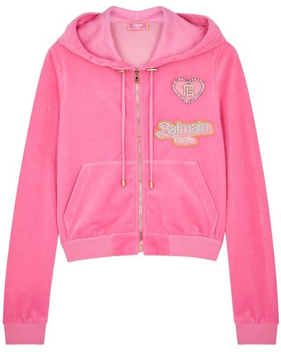 Balmain X Barbie Hooded Velour Sweatshirt - Pink