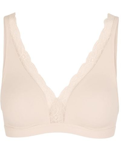 Hanro Lace-trimmed Soft-cup Bra - Natural