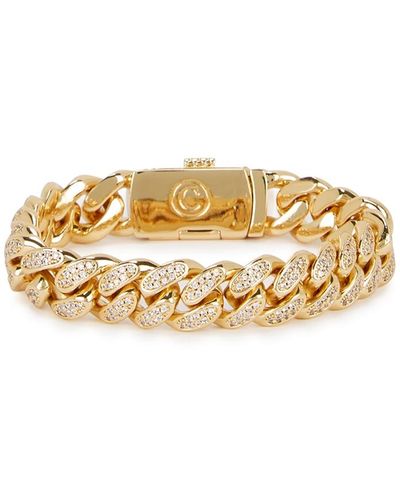Luxury 24k Gold Plated CZ Crown Bracelet - Braided Macrame, Adjustable For Men & Women