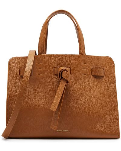 Mansur Gavriel Sun Leather Top Handle Bag - Brown