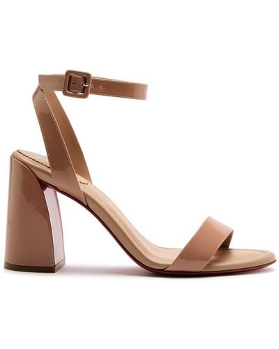Christian Louboutin Miss Sabina 85 Patent Leather Sandals - Brown