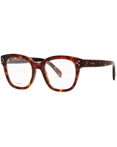 Celine Square-Frame Optical Glasses, Glasses, , Can Be Fitted With Prescription Lenses, Designer-Engraved Arm - Brown