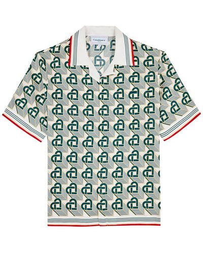 CASABLANCA Shirts Men, Heart Monogram shirt White