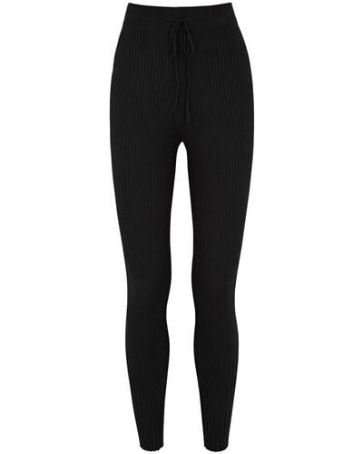 Varley Mocado Ribbed-knit leggings - Black