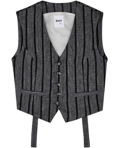 Day Birger et Mikkelsen Helen Striped Cotton-blend Waistcoat - Black