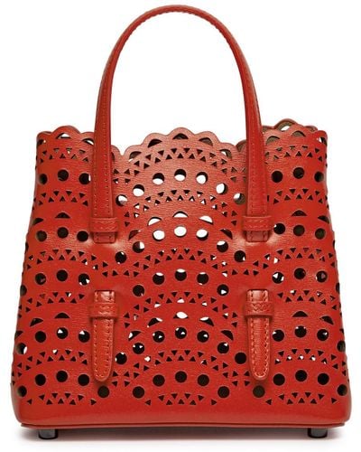 Alaïa Alaïa Mina 16 Leather Top Handle Bag - Red