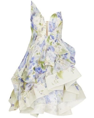 Zimmermann Natura Floral-Print Organza Dress - White