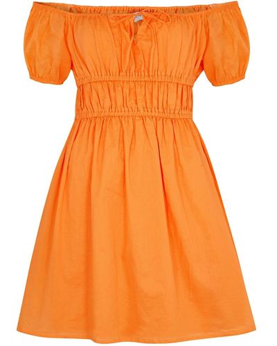 Faithfull The Brand Viola Linen Mini Dress - Orange