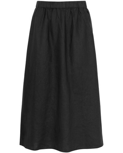 Eileen Fisher Linen Midi Skirt - Black