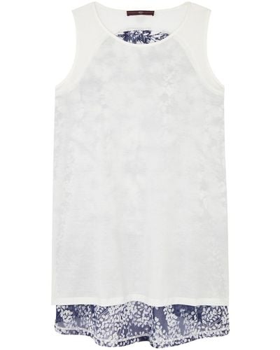 High With Grace Lace-panelled Cotton Top - White