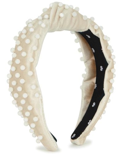 Lele Sadoughi Faux Pearl-Embellished Velvet Headband - Natural