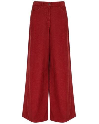 The Row Chan Wide-Leg Corduroy Trousers - Red