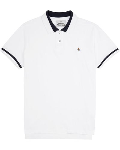 Vivienne Westwood Logo Piqué Cotton Polo Shirt - White