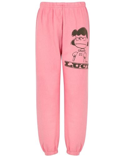 Marc Jacobs X Peanuts Lucy Cotton-jersey Sweatpants - Pink