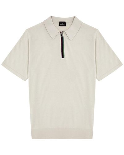 PS by Paul Smith Knitted Cotton Polo Shirt - White