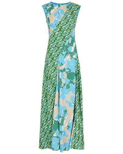 Diane von Furstenberg Cory Printed Maxi Dress - Green