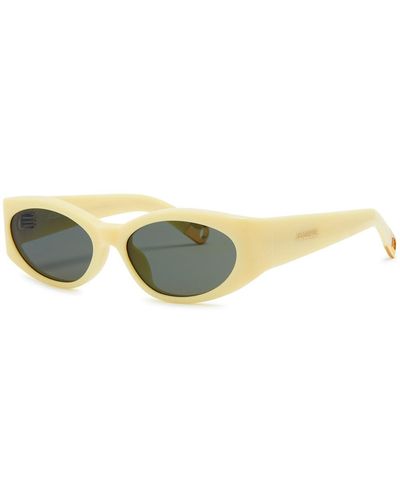 Linda Farrow Jacquemus X Ovalo Oval-frame Sunglasses - Yellow