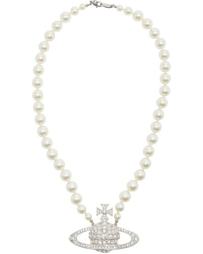 Vivienne Westwood Bas Relief Orb-embellished Pearl Necklace - White