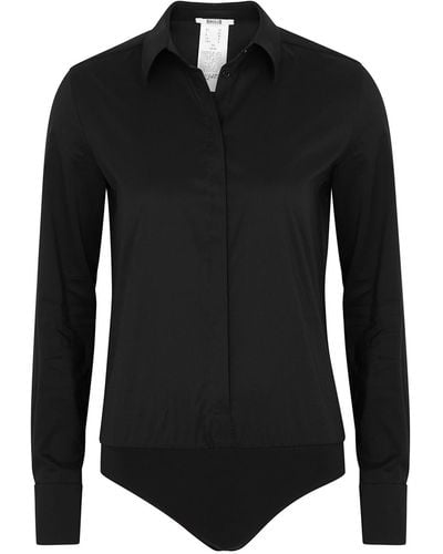 Wolford London Effect Cotton-Blend Bodysuit - Black