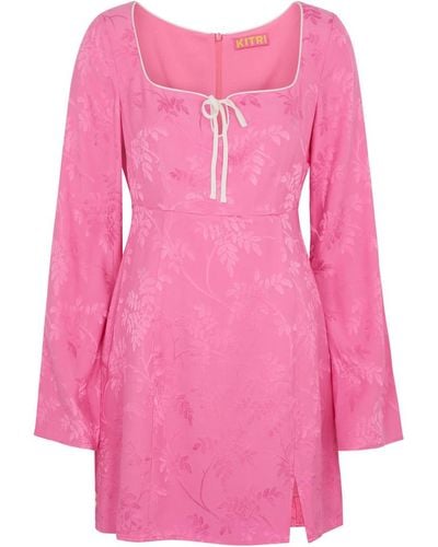 Kitri Elspeth Floral-jacquard Mini Dress - Pink