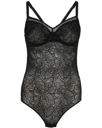 Simone Perele Comete Underwired Lace Bodysuit - Black