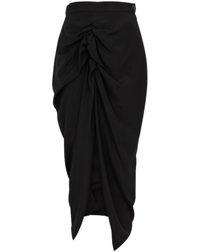 Vivienne Westwood Panther Draped Midi Skirt - Black