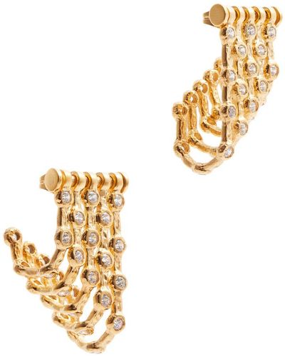Joanna Laura Constantine Embellished 18kt -plated Hoop Earrings - Metallic