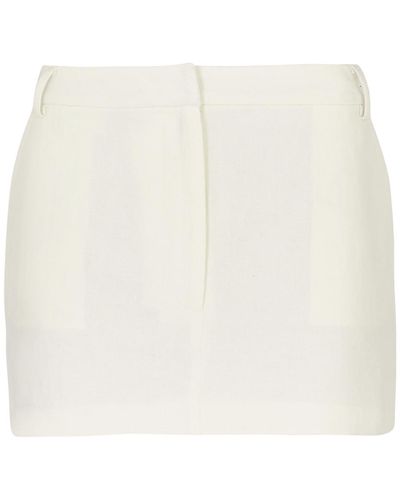 AEXAE Cotton-Blend Mini Skirt - White