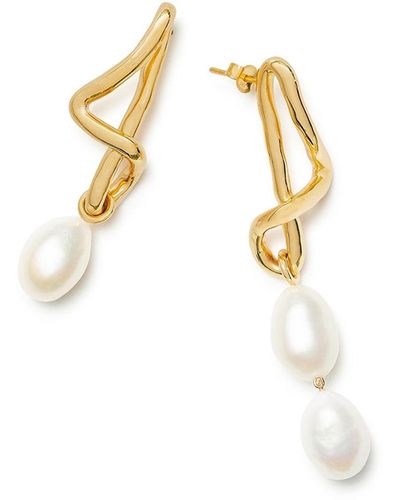 Missoma Molten Asymmetric 18kt Gold-plated Earrings - White