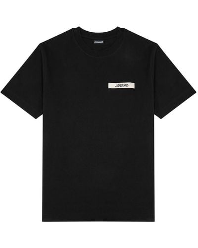Jacquemus Le T-Shirt Gros Grain Cotton T-Shirt - Black