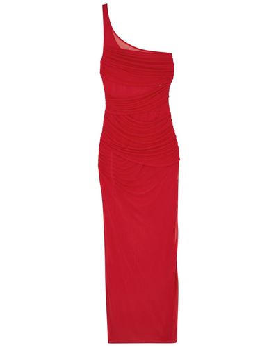 GAUGE81 Moni One-Shoulder Tulle Maxi Dress - Red