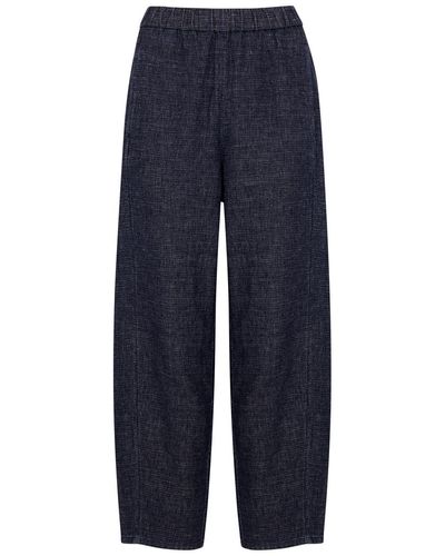 Eileen Fisher Tapered-leg Woven Trousers - Blue