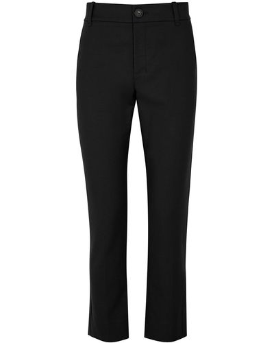 Vince Tapered Cotton-Blend Trousers - Black