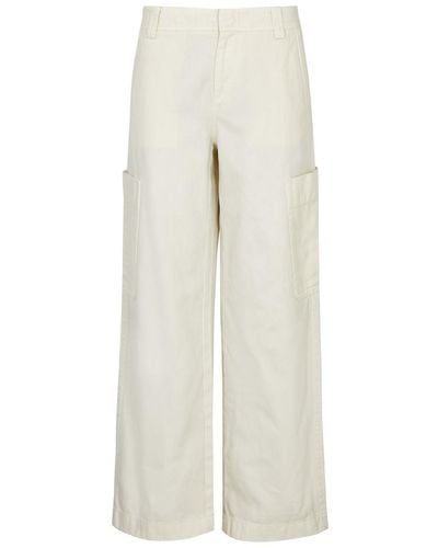 Vince Wide-leg Cotton Cargo Pants - White