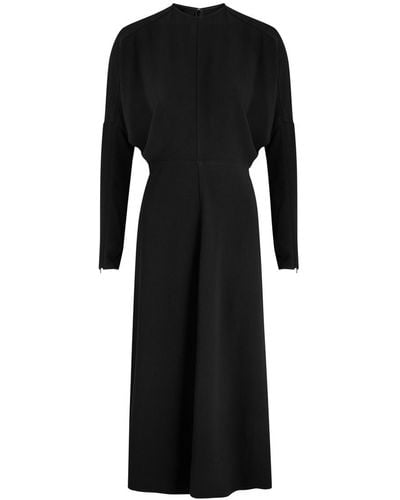 Victoria Beckham Paneled Midi Dress - Black