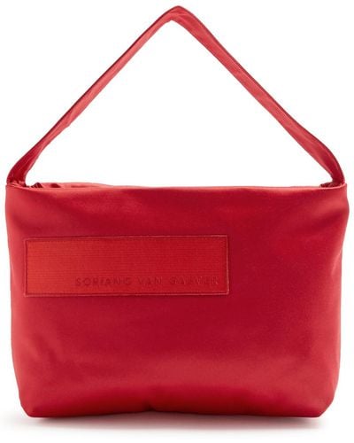 Soriano Van Gaever Tara Satin Top Handle Bag - Red