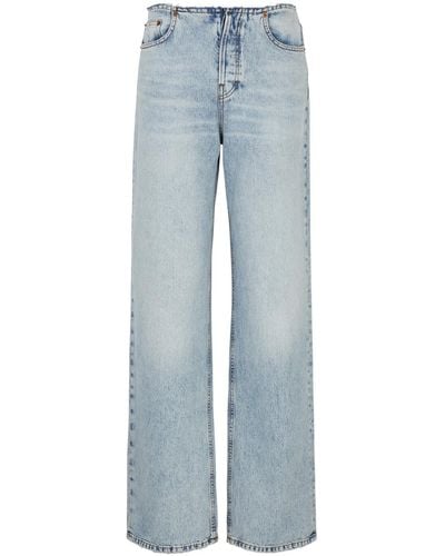 Haikure Korea Straight-leg Jeans - Blue
