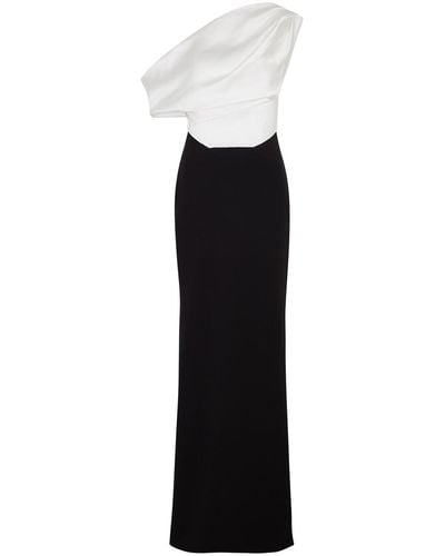 Solace London Kara Satin And Crepe Maxi Dress - Black