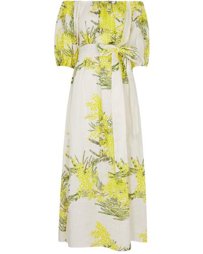 BERNADETTE Zaza Floral-Print Linen Maxi Dress - Yellow