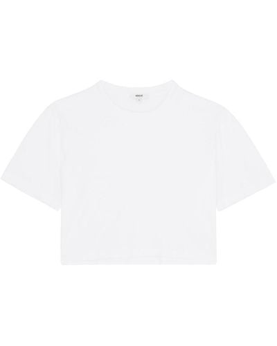 Agolde Anya Cropped Cotton T-Shirt - White