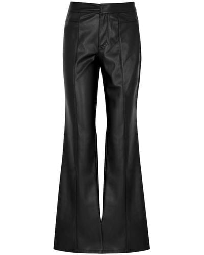 Free People Uptown Flared Faux-leather Trousers - Black