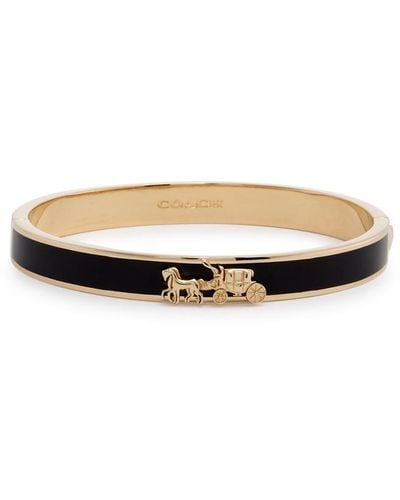 COACH Horse And Carriage Enamelled Bracelet - White