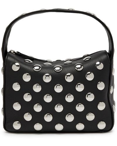 Khaite Elena Small Studded Leather Top Handle Bag - Black